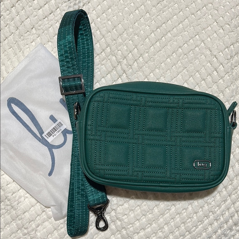 Lug Quilted Crossbody Bag in Deep Green